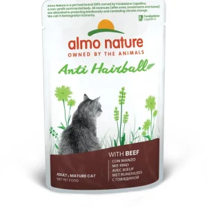 Finale Aktion Sparpaket 30 x 70 g Almo Nature Anti-Hairball mit Rind Katzen Nassfutter